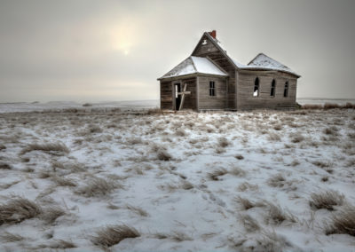 Abandoned Saskatchewan church winter